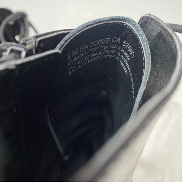 BP Masson Black Patent Heeled Lace Up Boot 8M - Picture 12 of 15